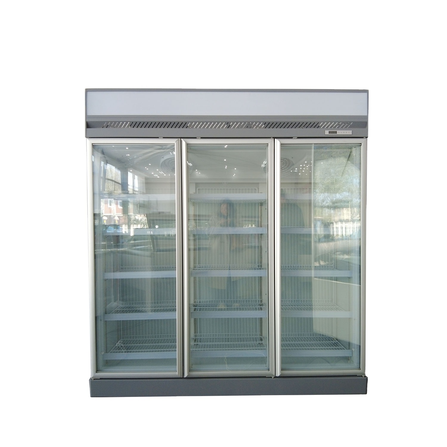 Three Glass door Upright Display Refrigerator for hotel kitchen