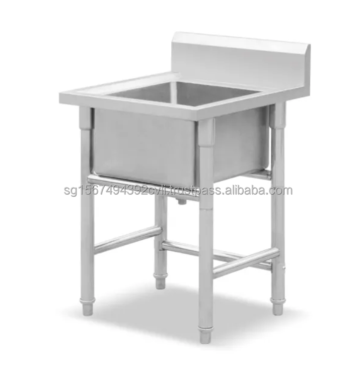 Customized 304 S/S Kitchen Appliance  Kitchen Sink Food Processing Table with Sink Single Basin