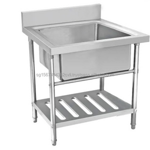 Customized  Stainless Steel Kitchen Appliance  Kitchen Sink Food Processing Table with Sink Single Bowl