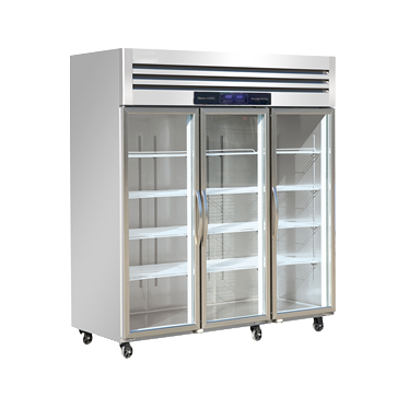 Three Glass door Upright Display Refrigerator for hotel kitchen