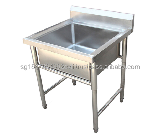 Customized 201/304 Stainless Steel Kitchen Appliance  Kitchen Sink Food Processing Table with Sink Single Bowl