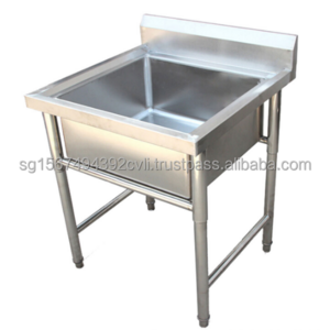 Customized 201/304 Stainless Steel Kitchen Appliance  Kitchen Sink Food Processing Table with Sink Single Bowl