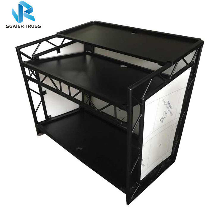 Aluminum Double Folding Portable DJ Booth  Bar Table Counter