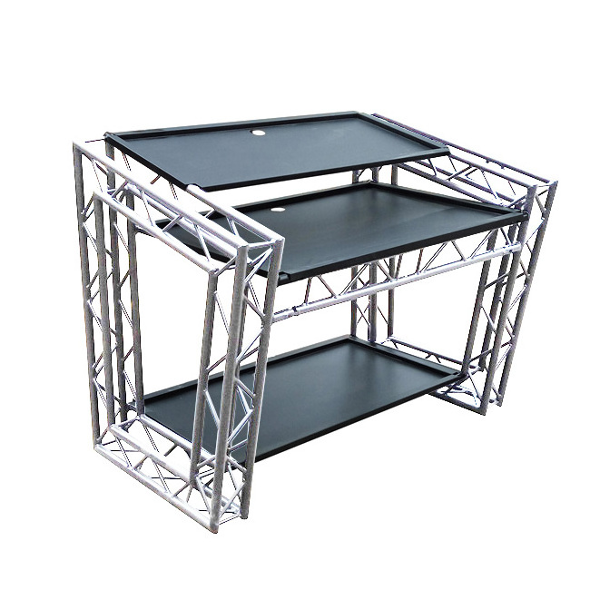 Factory price buy Double folding Aluminum alloy Stand Booth adjustable DJ event Table with lights