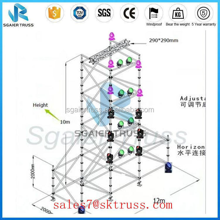 Outdoor steel performance Layer speaker line array scaffold truss