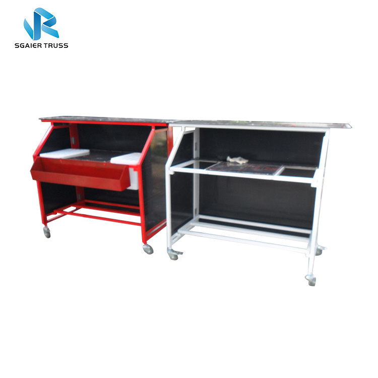 Hot sale used commercial LED PP board base folding mobile restaurant cafe bar counter