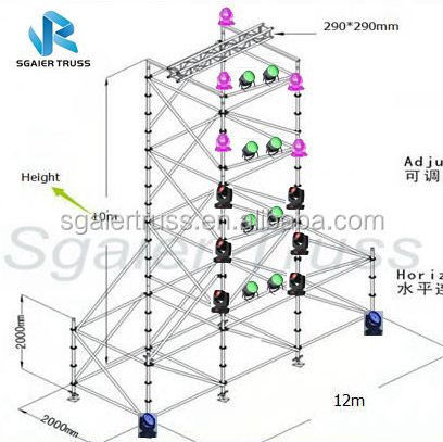 Outdoor steel performance Layer speaker line array scaffold truss