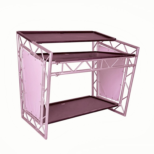 Factory price buy Double folding Aluminum alloy Stand Booth adjustable DJ event Table with lights