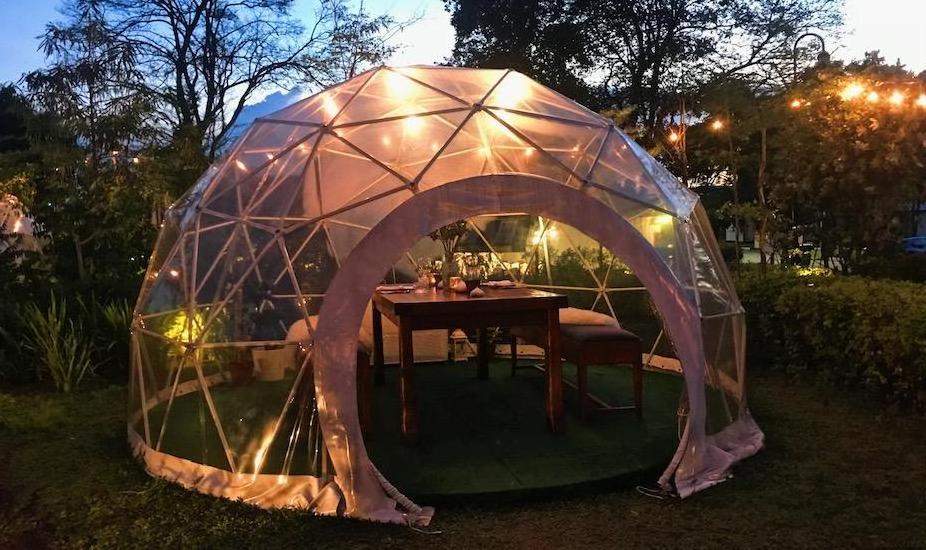 Outdoor PVC Clear Restaurant Geodesic Igloo Dome Tent For Dining