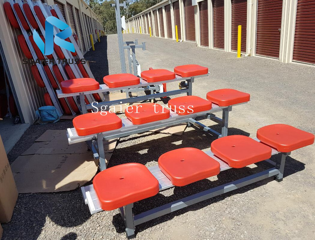 5 Rows bleachers with aluminium frame mobile portable bleacher grandstand for sale