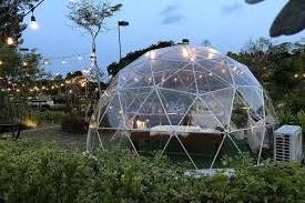 backyard 4m 5m transparent dome tent for outdoor restaurant dining room