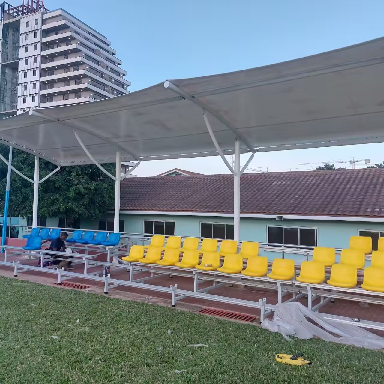 Steel Iron grandstand for Outdoor Basketball Court Bleachers For Soccer