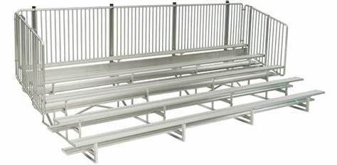 5 Rows bleachers with aluminium frame mobile portable bleacher grandstand for sale