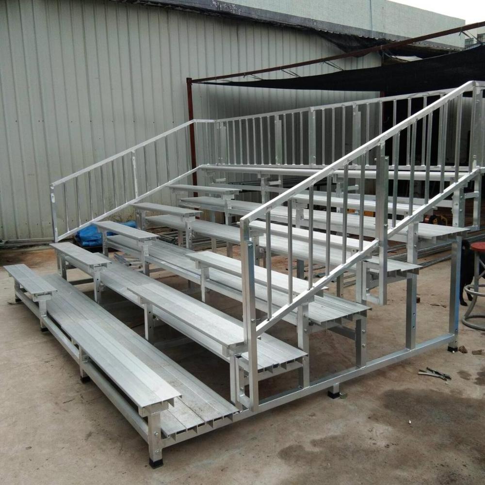 Portable stadium aluminum bleachers foldable mobile portable  grandstand with wheel