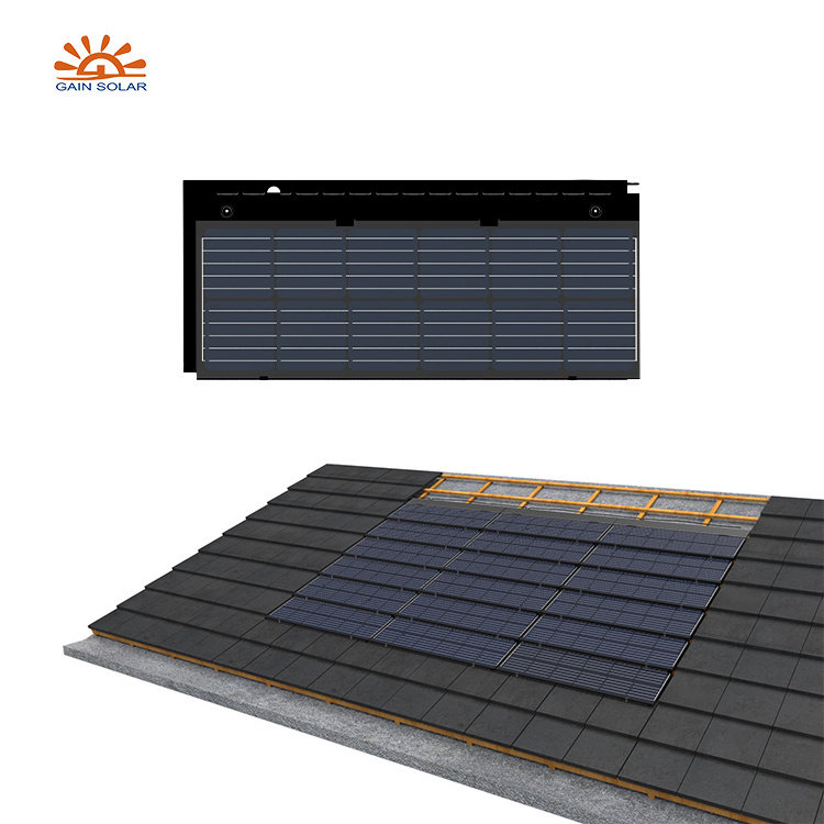 Power Generating Tile 50 Years Warranty Solar Panel Roof Tiles 3.2mm Tempered Glass Solar Roofing Tiles