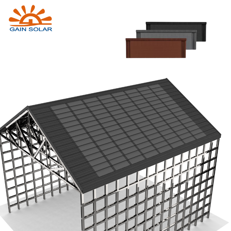 Steel Construction Building Solar Panel Roof Tile Stone Coated Roofing Tile For Lightweight Roofing