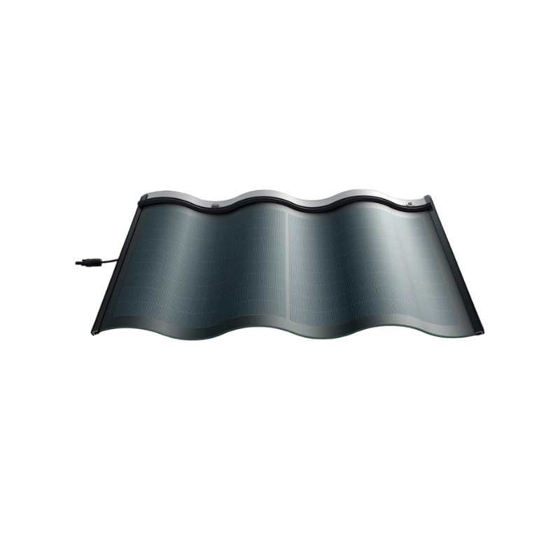 Gainsolar mono cell solar power system hantile photovoltaic roof shingles corrugated curve solar roof tile for rooftop