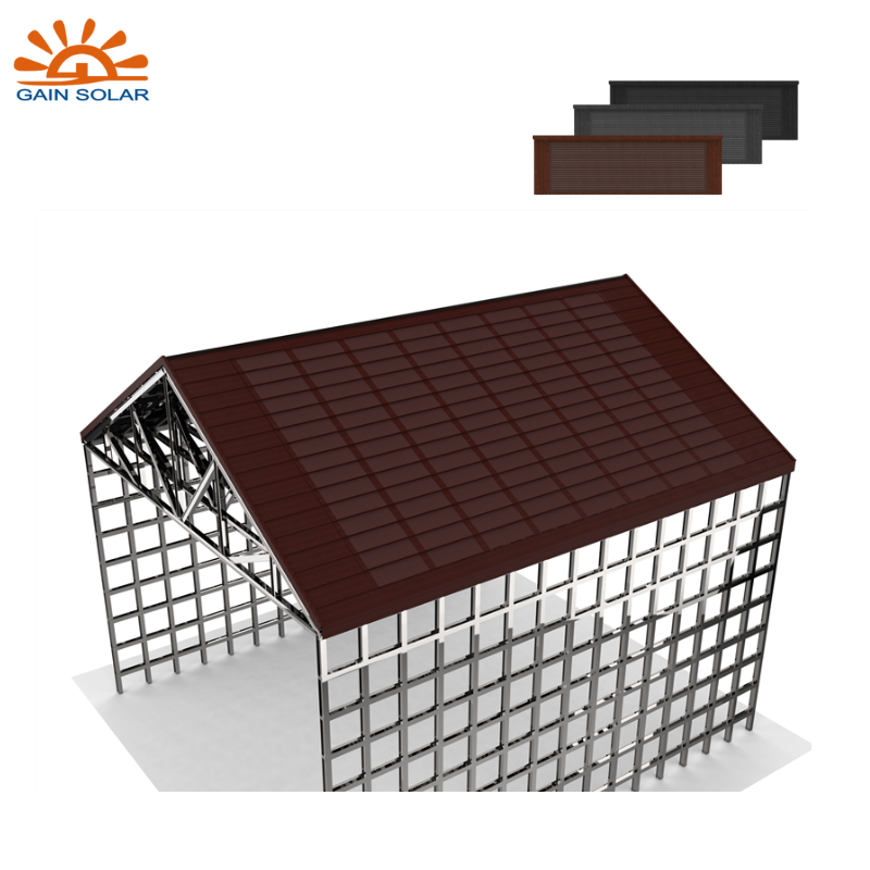 Steel Construction Building Solar Panel Roof Tile Stone Coated Roofing Tile For Lightweight Roofing