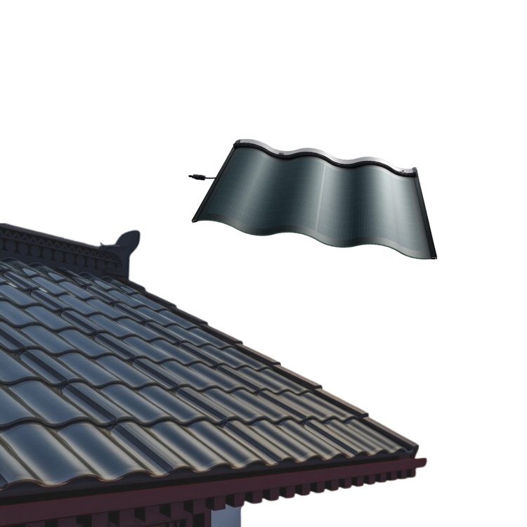 Gainsolar mono cell solar power system hantile photovoltaic roof shingles corrugated curve solar roof tile for rooftop