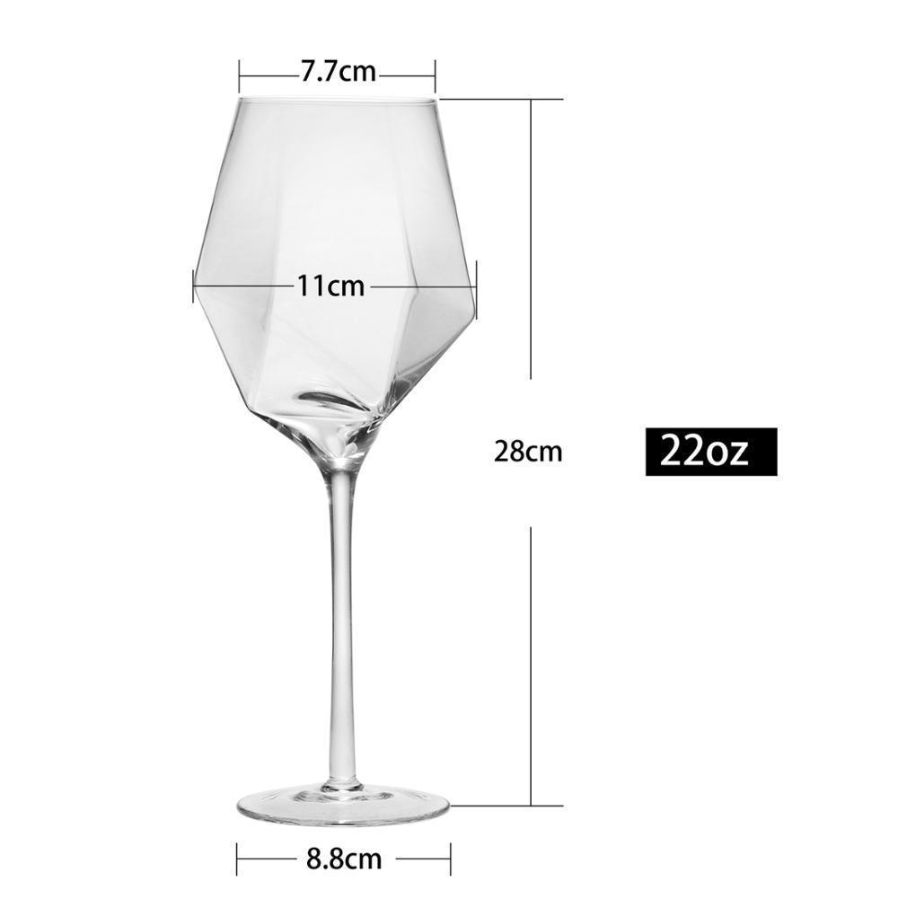 SXGC Unique Design of Art Hand Made Gifts Clear Diamond stemless transparent crystal handmade mouth blown oblet Wine Glasses