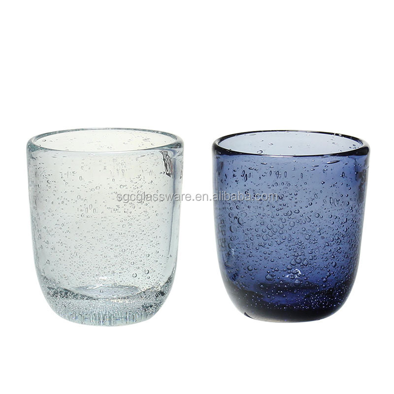 SXGC handmade mexican style Soda lime colored bubble thick glasses heat resisting bubble glasses