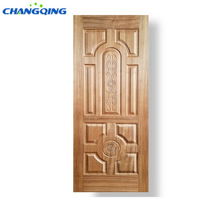 Interior wood door teak veneer hdf molded door