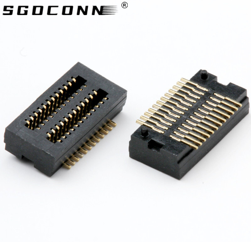 0.5mm Pitch SMT 8-100P Au plating male pogo pin Connectors Board to board connector Dual Row