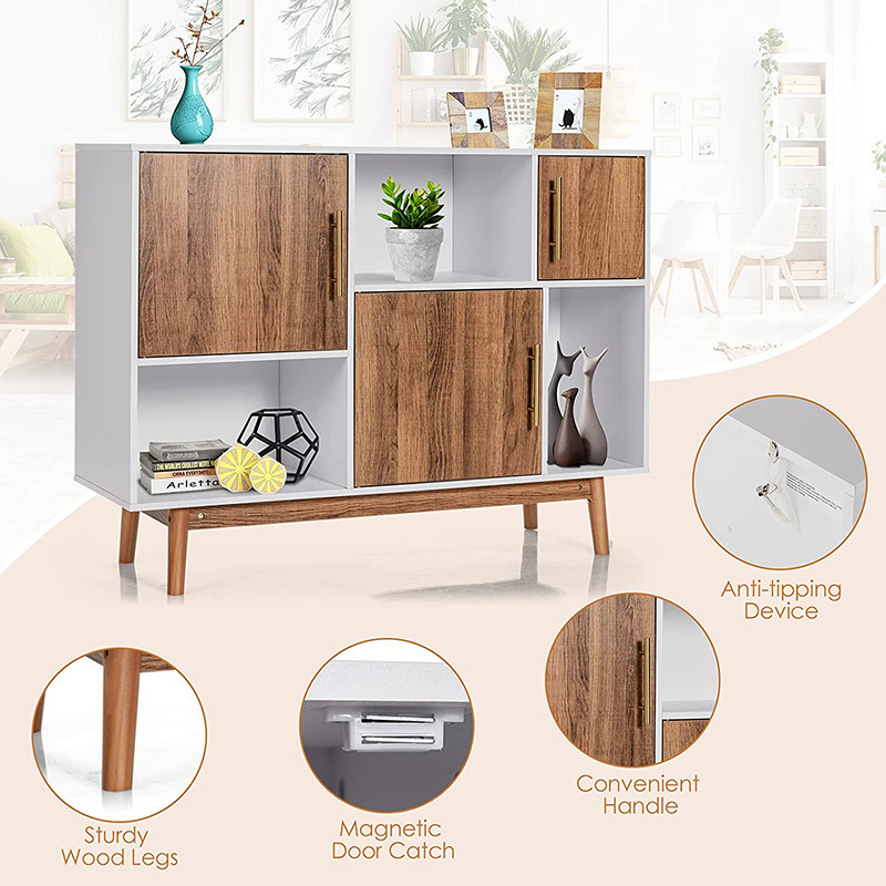 Modern Fancy Oak High And Narrow Wooden Bedroom Furniture Sideboard Chest Of Drawers Storage Cabinet Design