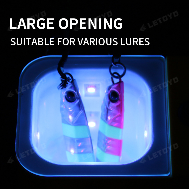 LETOYO New UV Jig Glow Cup Fishing Lure Fill Light Accumulator Led UV Luminous Bait Cup Fishing Lights UV Squid Jig Fill Light