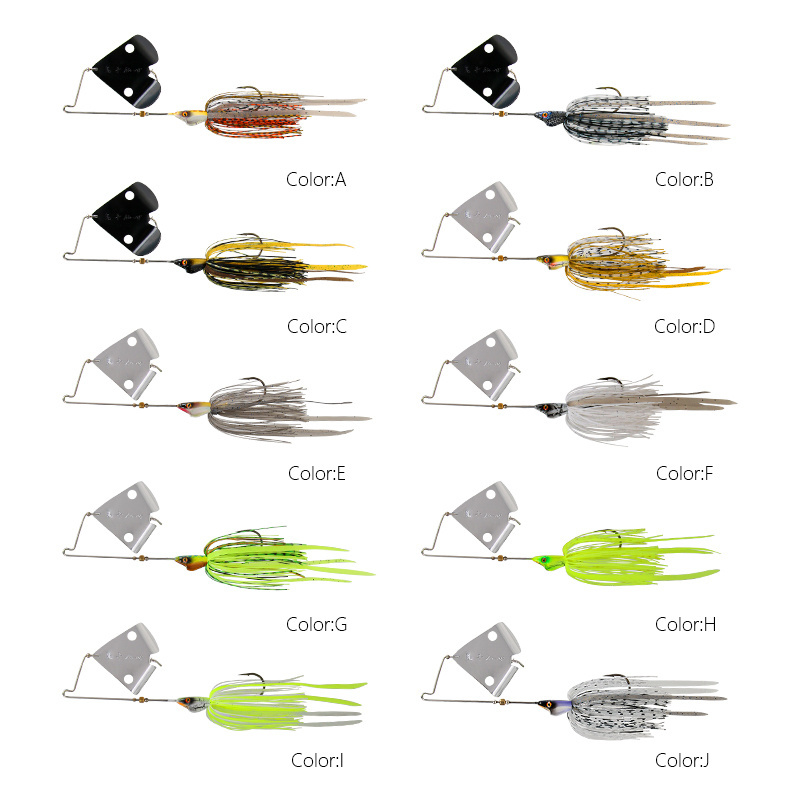 LETOYO New Arrivals 26g Rubber JIG Spinner BuzzBait Blade Jig Heads With Silicone Skirt Artificial Fishing Whopper Jigging