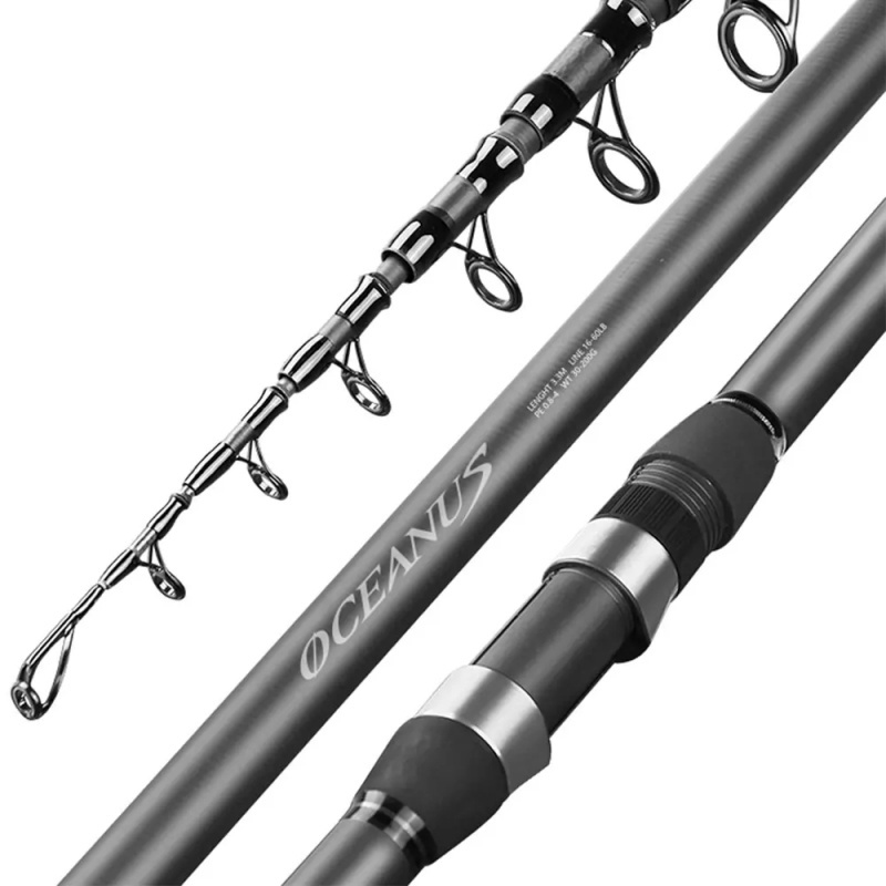 Surf Casting Rod Pole Carbon 2.1M-5.4M Extendable Telescopic Fishing Rod Carbon Fiber Surfcasting Telescopic Fishing Rods