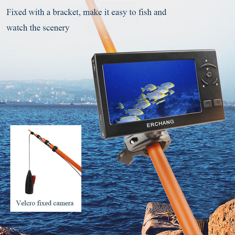 Fish Finder Camera Underwater Fishing Video with 8pcs LED Lights 140 Degree 4.3 inch Screen Cable 15m 30m for Fishing Rod Pole