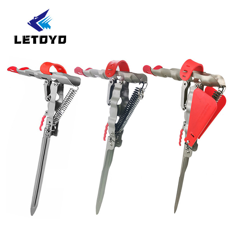 LETOYO Double Springs With Protective Cover Fishing Rod Holder Automatic Stainless Steel Adjustable Fishing Rod Stand Holder