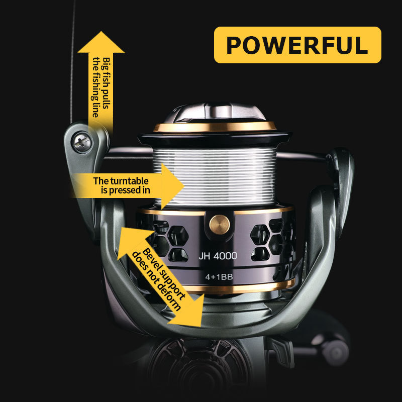 Fishing Reel JH1000-6000 4+1BB Shallow Deep 2 Spools Spinning Reel 5.2:1 High Speed 8kg Max Drag Saltwater Reel Fishing