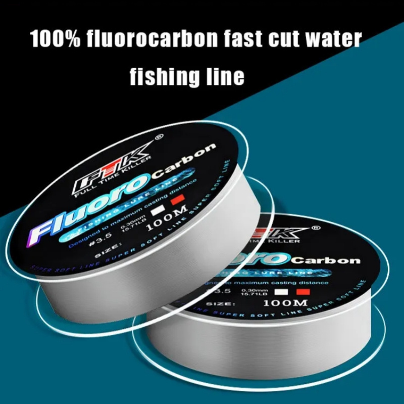 100m Fluorocarbon Fishing Line Strong Pull Power Nylon Fishing Line Super Soft Wear Resistant Fluoro Carbon Line