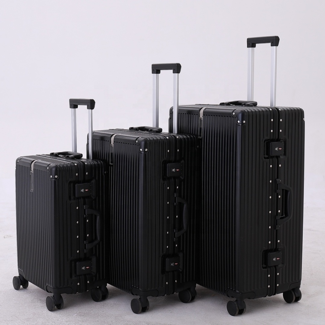 luggage travel set Manufacturers Custom Aluminium 100%pc Hardshell Travel Trolley Carry On Suitcase Luggage With Wheels