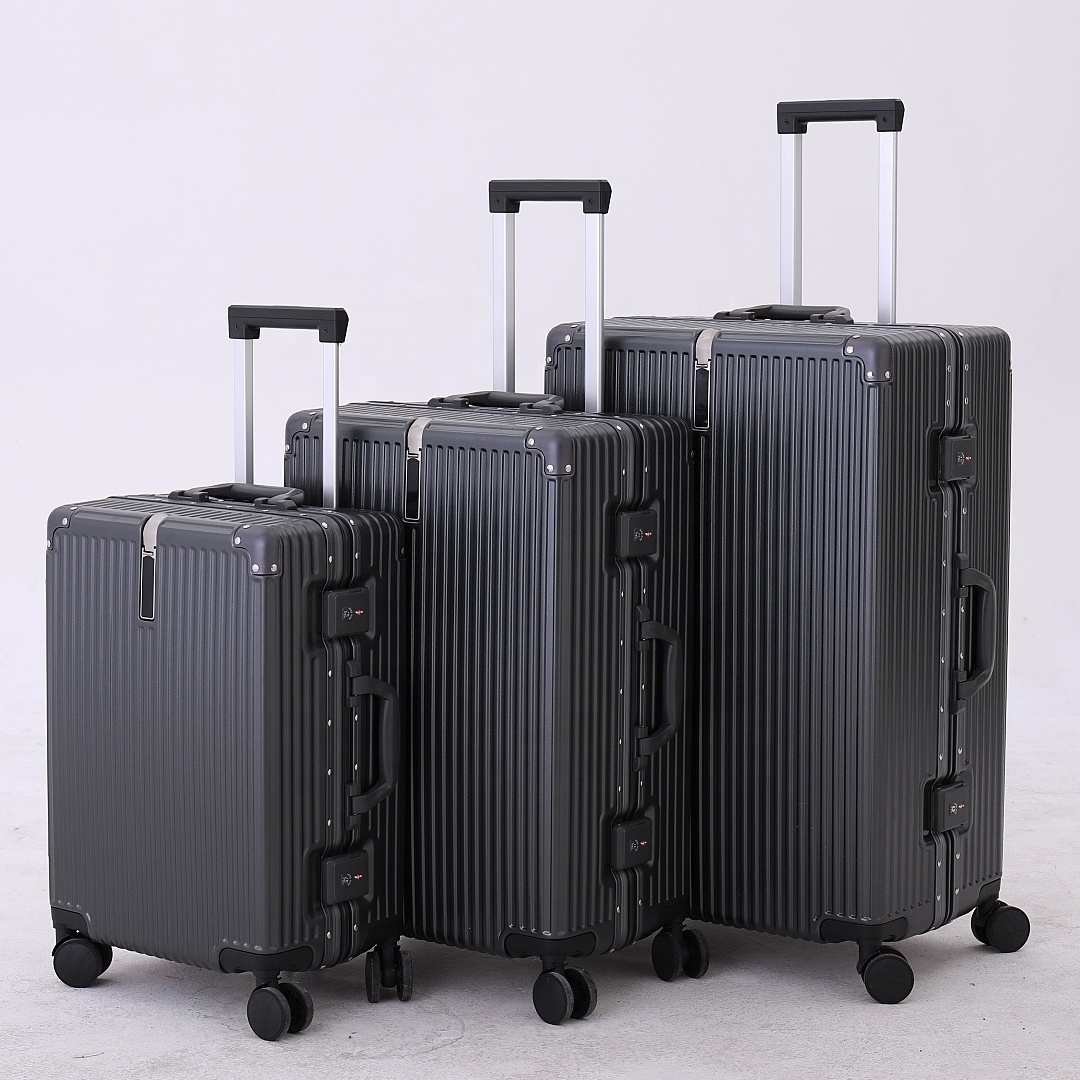 luggage travel set Manufacturers Custom Aluminium 100%pc Hardshell Travel Trolley Carry On Suitcase Luggage With Wheels