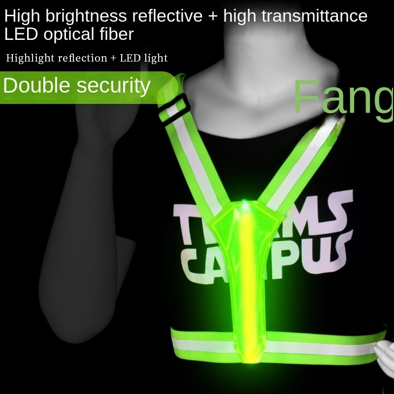 Led running vests double-sided light reflective C-type charging safety vests outdoor safety protection supplies wholesale