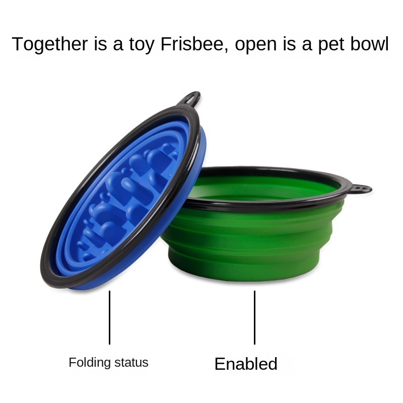 Pet Folding Jungle Slow Food Bowl Anti-Choke Dog Bowl Outdoor Portable Folding Bowl Pet Supplies in Stock