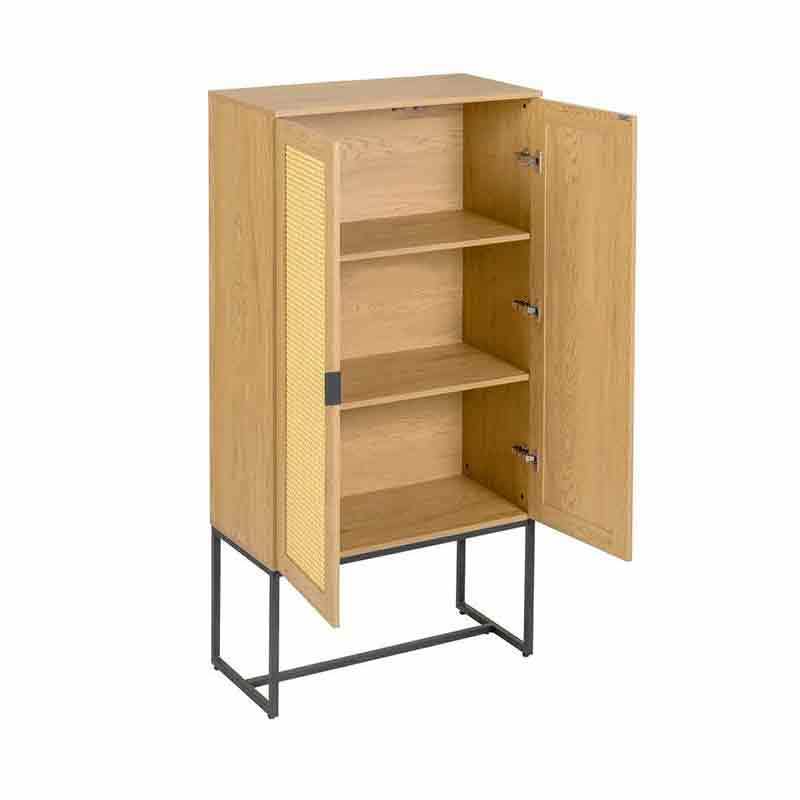 Chinese Modern Wood Multifunctional 2 Door Rattan Nice Style Storage Bedroom Closet Wardrobe