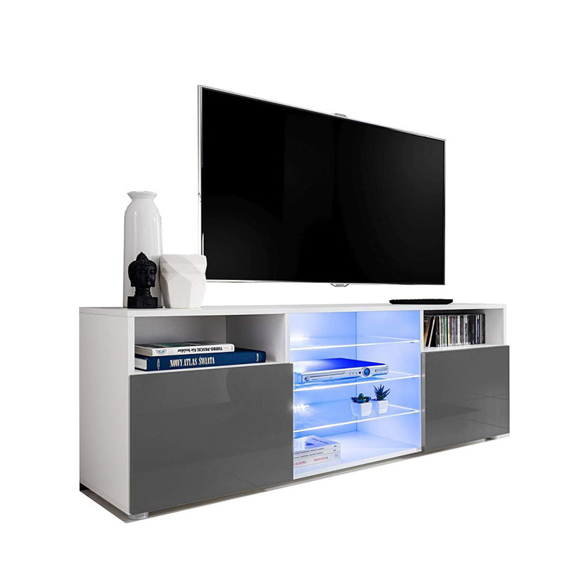 new fashion modern led tv stand furniture glass TV stand design