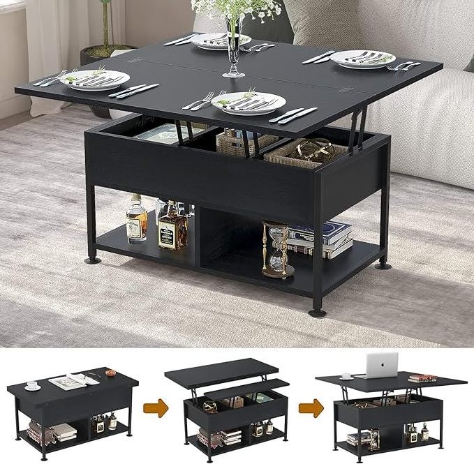 Lift Top Coffee Table,4 in 1 Multi-Function Coffee Table with Hidden Compartment,Modern Lift Tabletop Dining Table