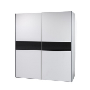 Bedroom wardrobe sliding door design closet 170 x 195 x 63 cm white black