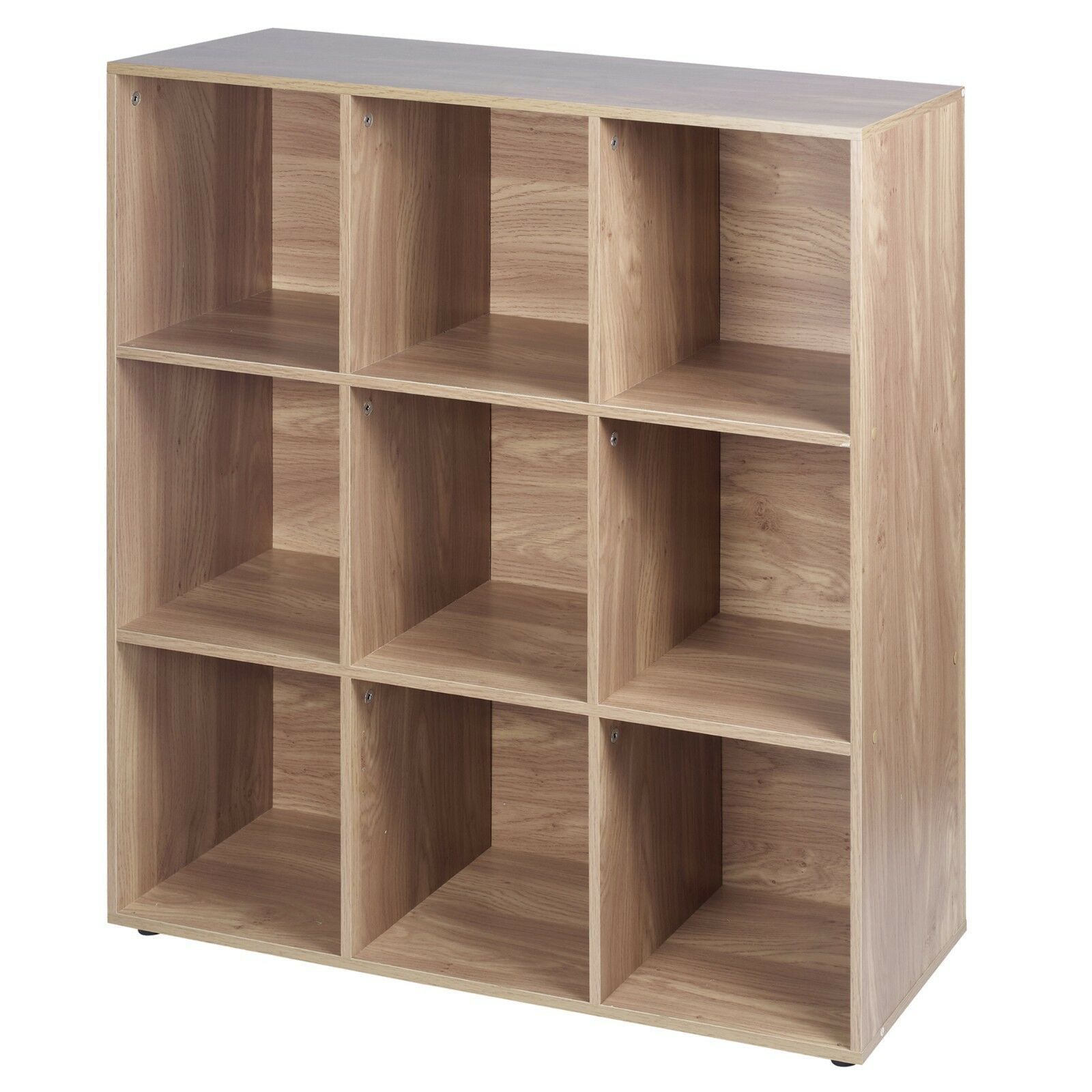 9 Cube Oak Wooden Bookcase Shelving Display Modular Storage Unit Wood Shelf Door