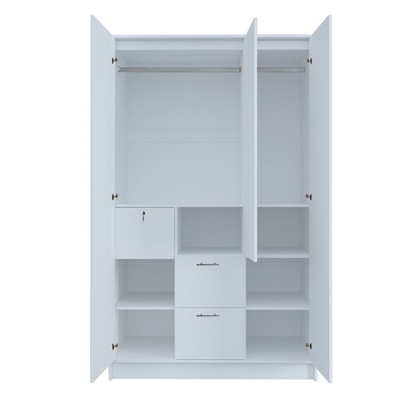 Factory Direct Wooden Wardrobe Storage Closet With Mirror Doors