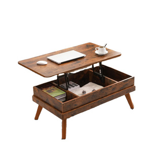 Lift Top Coffee Table, Easy-to-Assembly Center Table with Hidden Storage Compartment, Industrial Lift Tabletop Dining Table