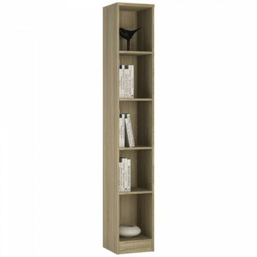 Tall Narrow Bookcase/Shelving Unit/Display Cabinet/CD/DVD Rack In White Or Oak