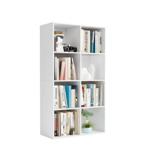 Wooden Bookcase Storage Shelf 4 Tier Wood Bookshelf Display Stand 8 Cubes Unit for Home Office Cabinet