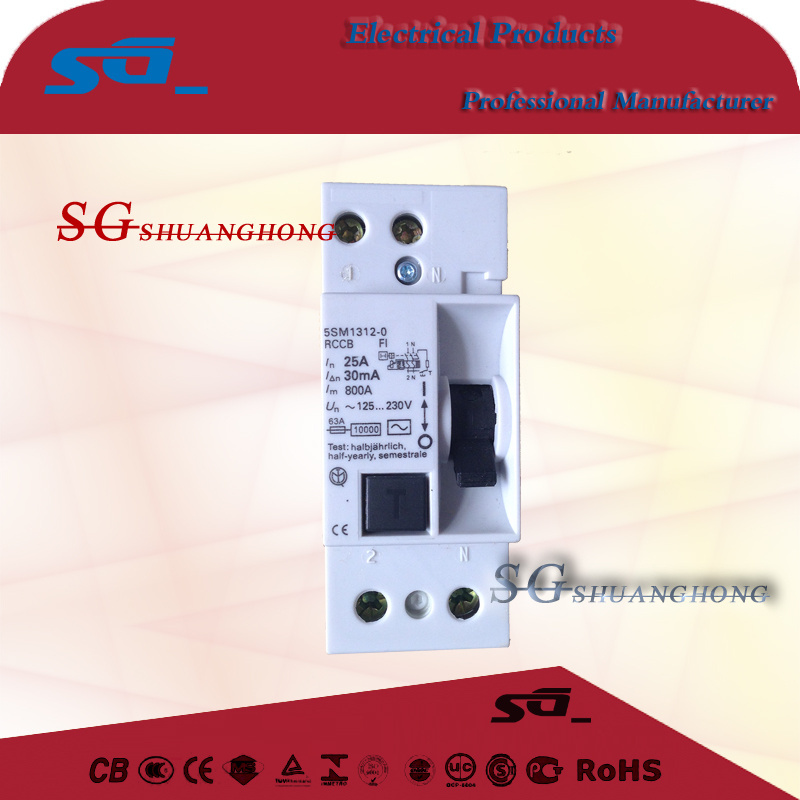 63A80A100A125amp 240/415V 5SM1 RCCB electromagnetic type rccb residual current circuit breaker