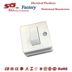 Surface mounted wall switch single pole rocker switch